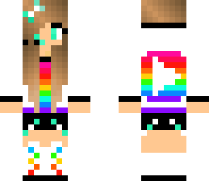 rainbow and teal youtube girl