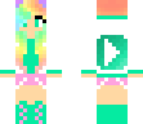 pink teal rainbow youtube girl
