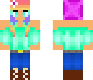 rainbow hair aqua top