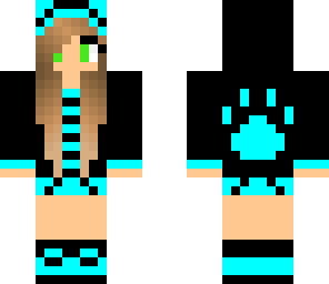 blue and black panda girl