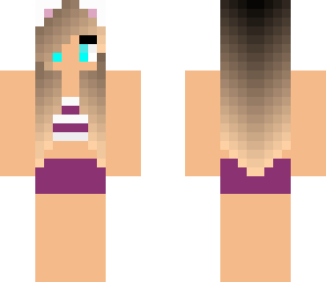 summer vacation kitty girl purple bikini