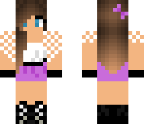 girl with purple and white dress
