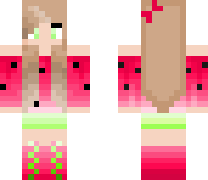 watermelon girl with a pink bow