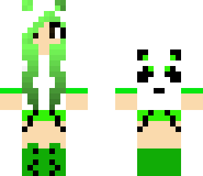 pretty green panda girl