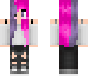 pink and purple haired girl
