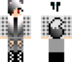 black and white wolf girl edit