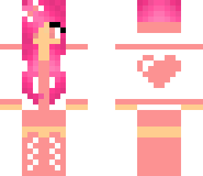 cute pink heart girl