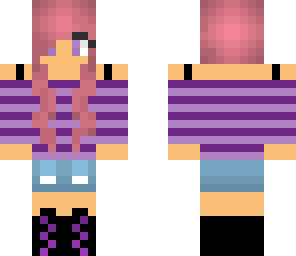 purple themed girl with headphones