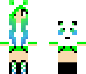 blue and green panda