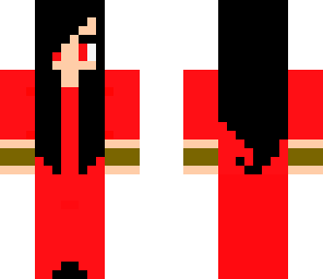 demon girl in all red