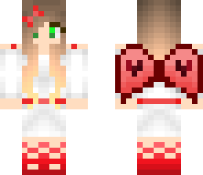 red winged girl with green eyes