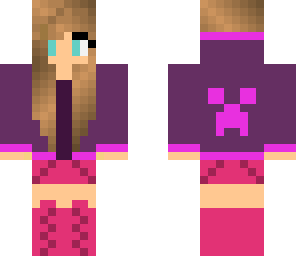 cute purple and pink creeper girl