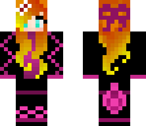 fire hair and wierd suit