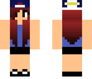 skater girl with red ombre
