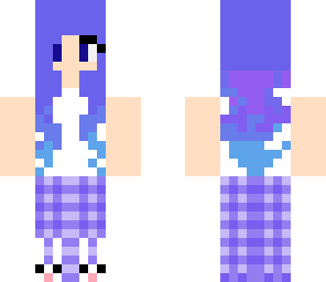 blue hair girl outfit 9 pjs