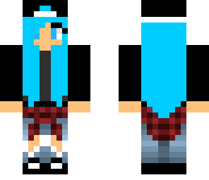 tomboy girl with blue hair
