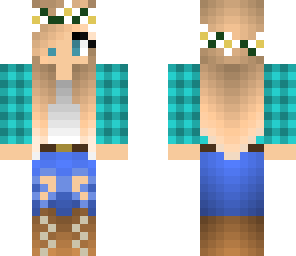 sky blue flannel girl