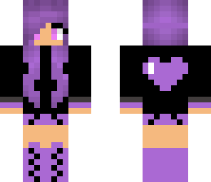 purple themed girl with headphones
