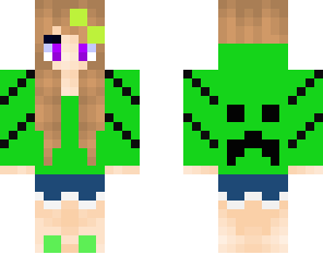 cute creeper hoodie girl