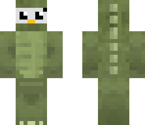 penguin in dino costume