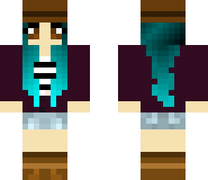 blue hair fedora girl