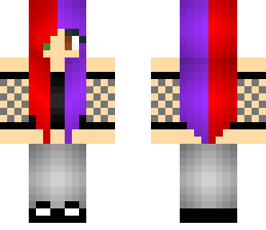 red and purple haired girl