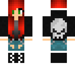 red hair and skull jacket