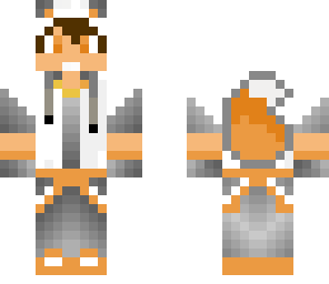 orange pastel wolf