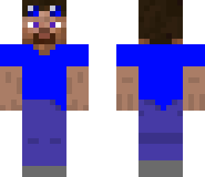 blue steve with goggles