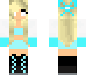 herobrine blue girl with headphones
