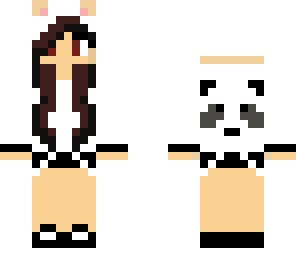 panda in black hair