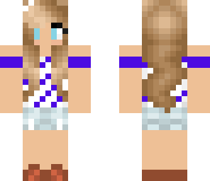 blonde girl with blue and white striped shirt