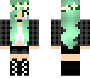 green pastel emo girl