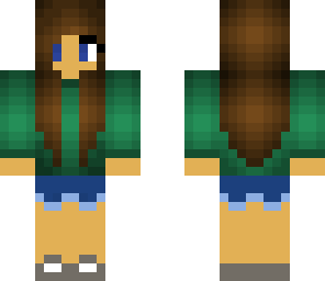brunette green shirt