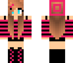 pink and black girl with a beanie