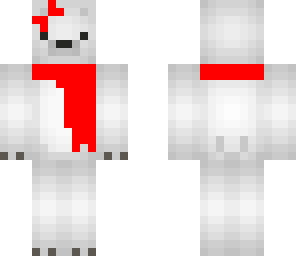polar bear with a red scarf
