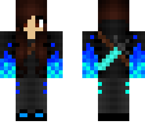 fiery blue gamer girl