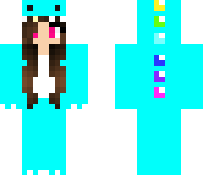 blue rainbow dino girl