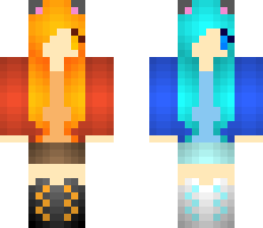 chibi neko water and fire