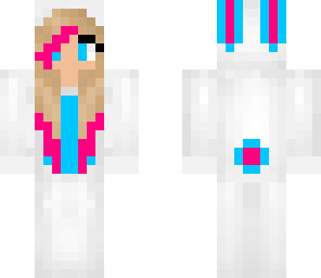 pink blue and white bunny