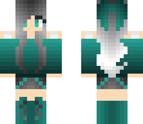 dark haired cyan girl