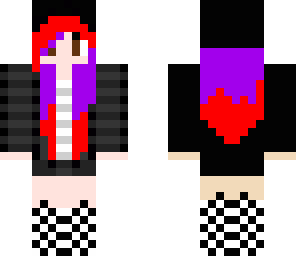 purple and red emo girl