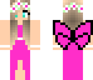 pink princess butterfly girl