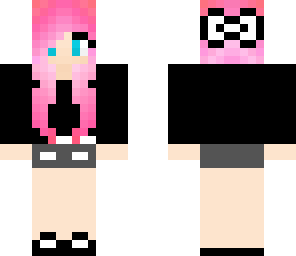 pink haired girl in summer