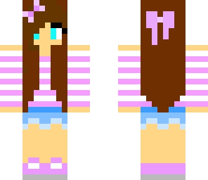 purple girl with bow