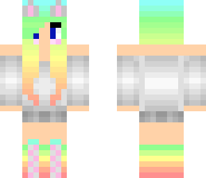 girl rainbow kitten