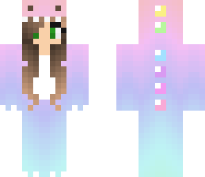 rainbow dino girl -green eyes
