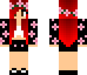 red head floral kimono