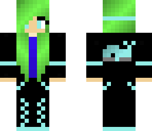 green hair whale girl