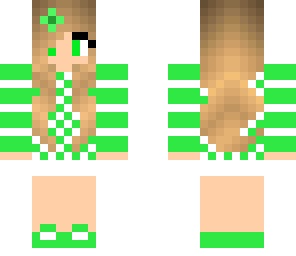 green poka dot and stripe girl